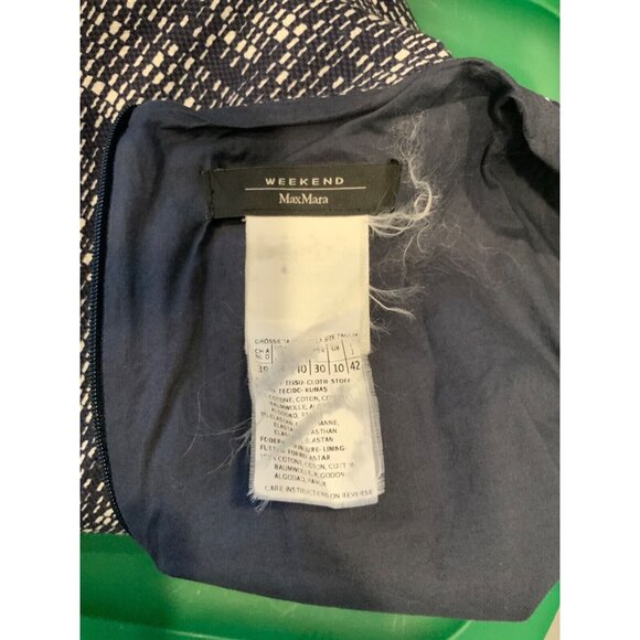 Weekend Max Mara Blue & White Speckled Cap Sleeve Fit & Flare Dress, Size 8 (US) - Picture 7 of 7